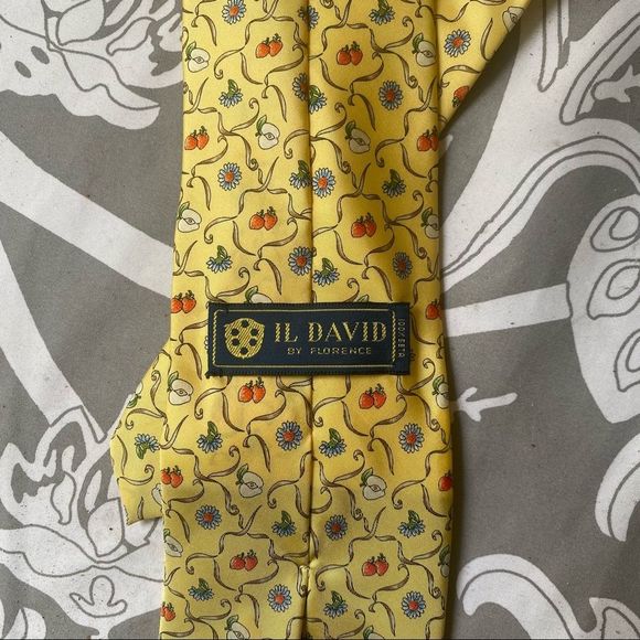 Vintage IL David Italian Silk Tie Fruits - Picture 3 of 5